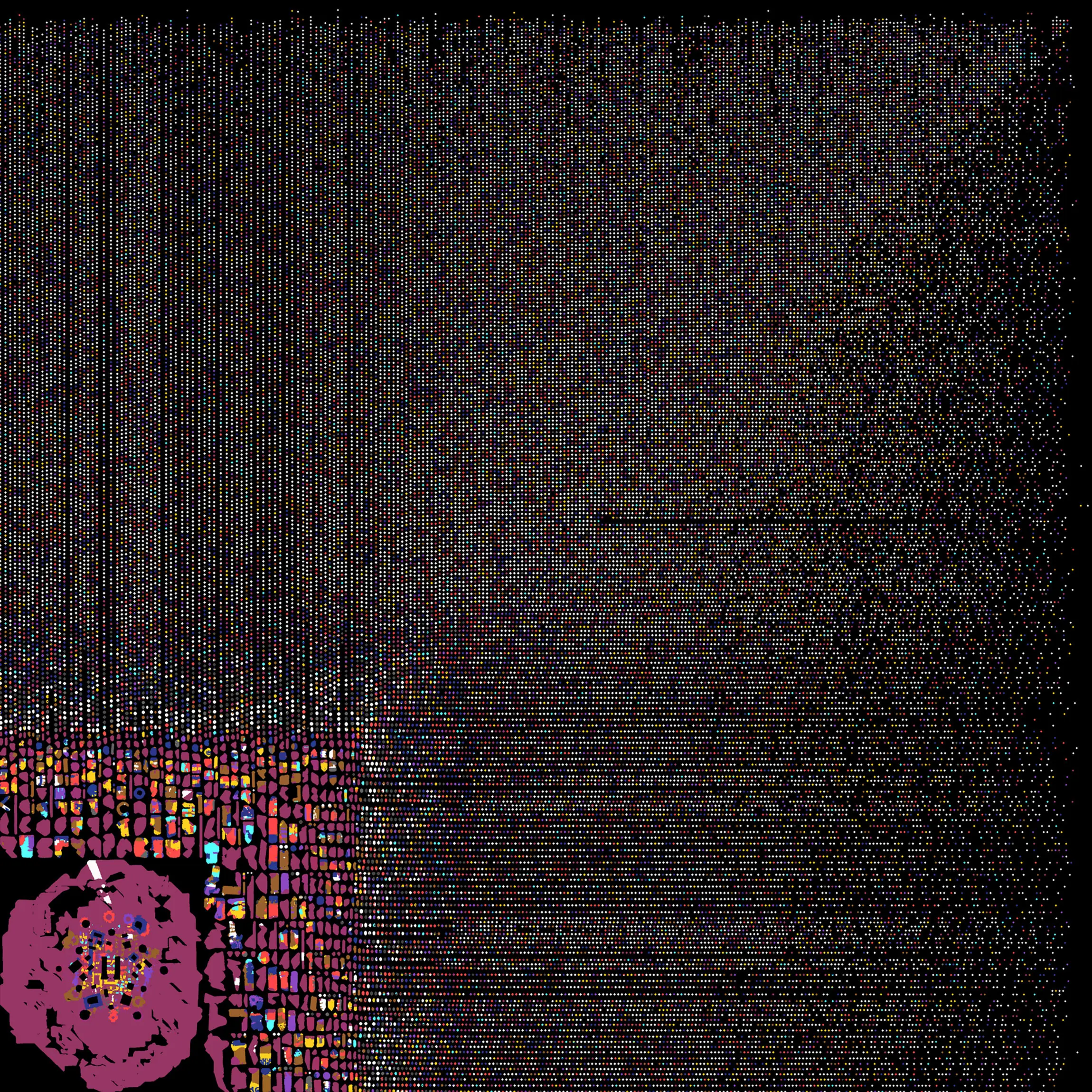 Computational pixel map of an imaginary Constantinople based on the miniature in Tercüme-i Miftah-i Cifr'ül Cami, Mete Kutlu, 2023